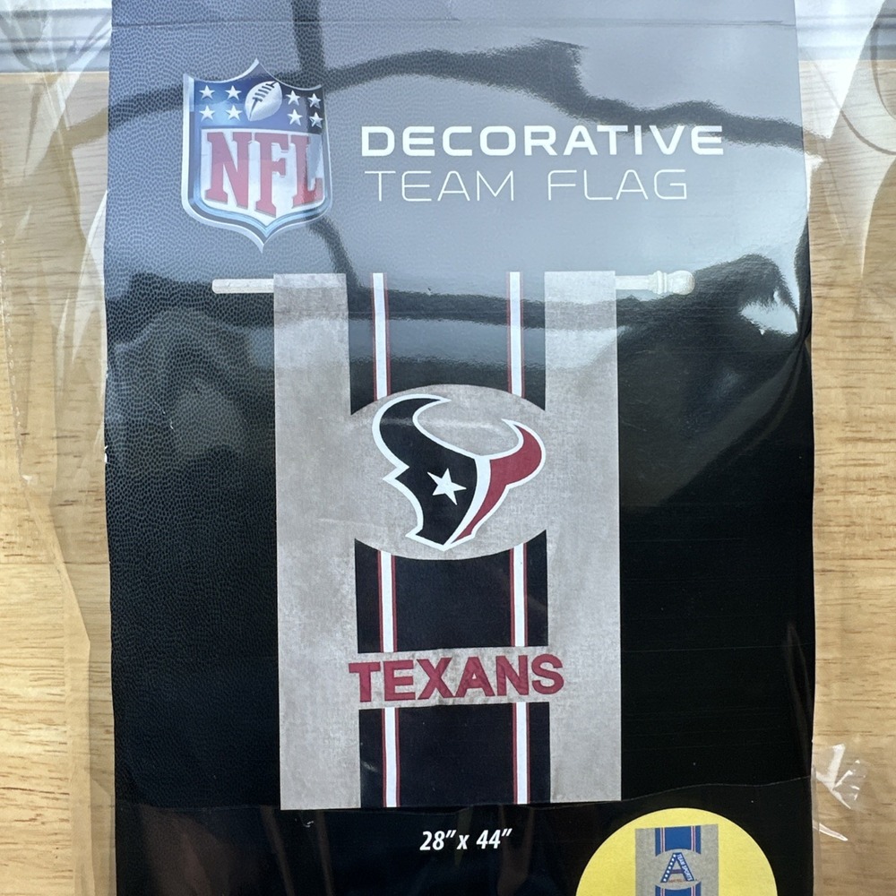 Houston Texans‎ NFL Football 2-Sided 28x44 Inch Burlap House Flag Licensed Team